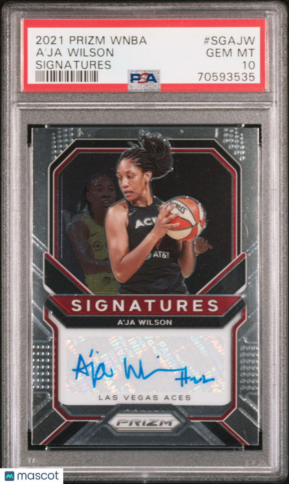 2021 Panini Prizm WNBA - A'ja Wilson #SGAJW - Signatures AUTO - PSA 10