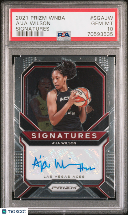 2021 Panini Prizm WNBA - A'ja Wilson #SGAJW - Signatures AUTO - PSA 10