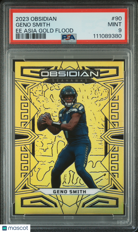 2023 Panini Obsidian - Geno Smith #90 - Ee Asia Gold Flood /10 - PSA - GOLD /10