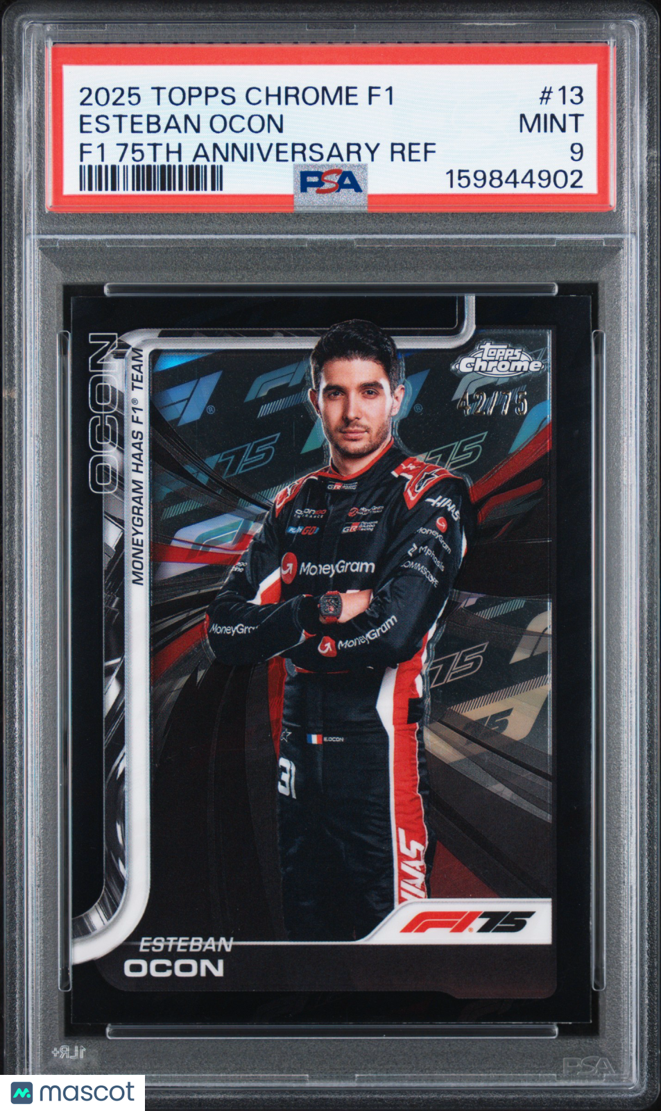 2025 Formula 1 - Esteban Ocon #13- F1 75th Anniversary Refractor /75 - PSA - /75