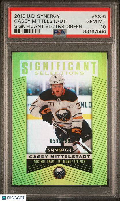 2018 Upper Deck Synergy Significant Selections Casey Mittelstadt - /199 - PSA 10