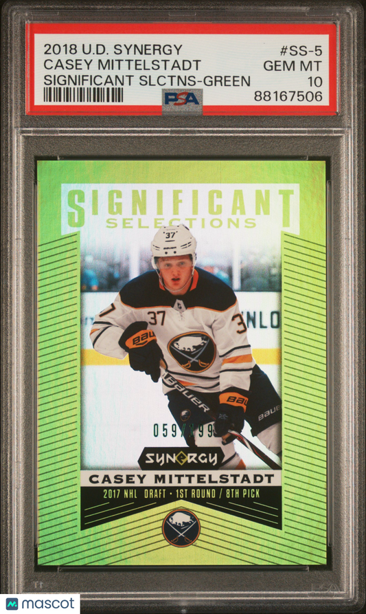 2018 Upper Deck Synergy Significant Selections Casey Mittelstadt - /199 - PSA 10