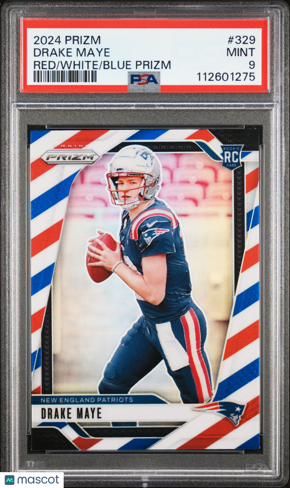 2024 Panini Prizm Drake Maye #329 Red White Blue PSA 9
