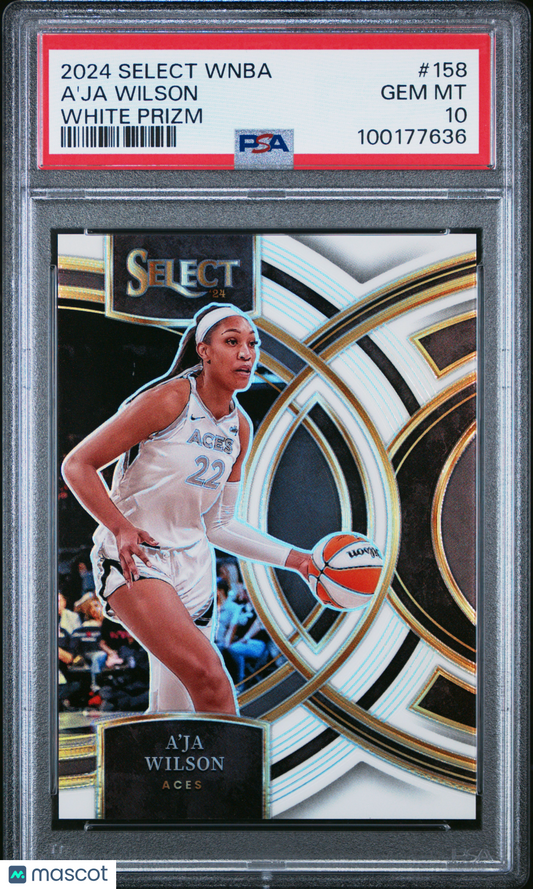 2024 Panini Select WNBA - A'ja Wilson #158 - White Prizm /99 - PSA 10