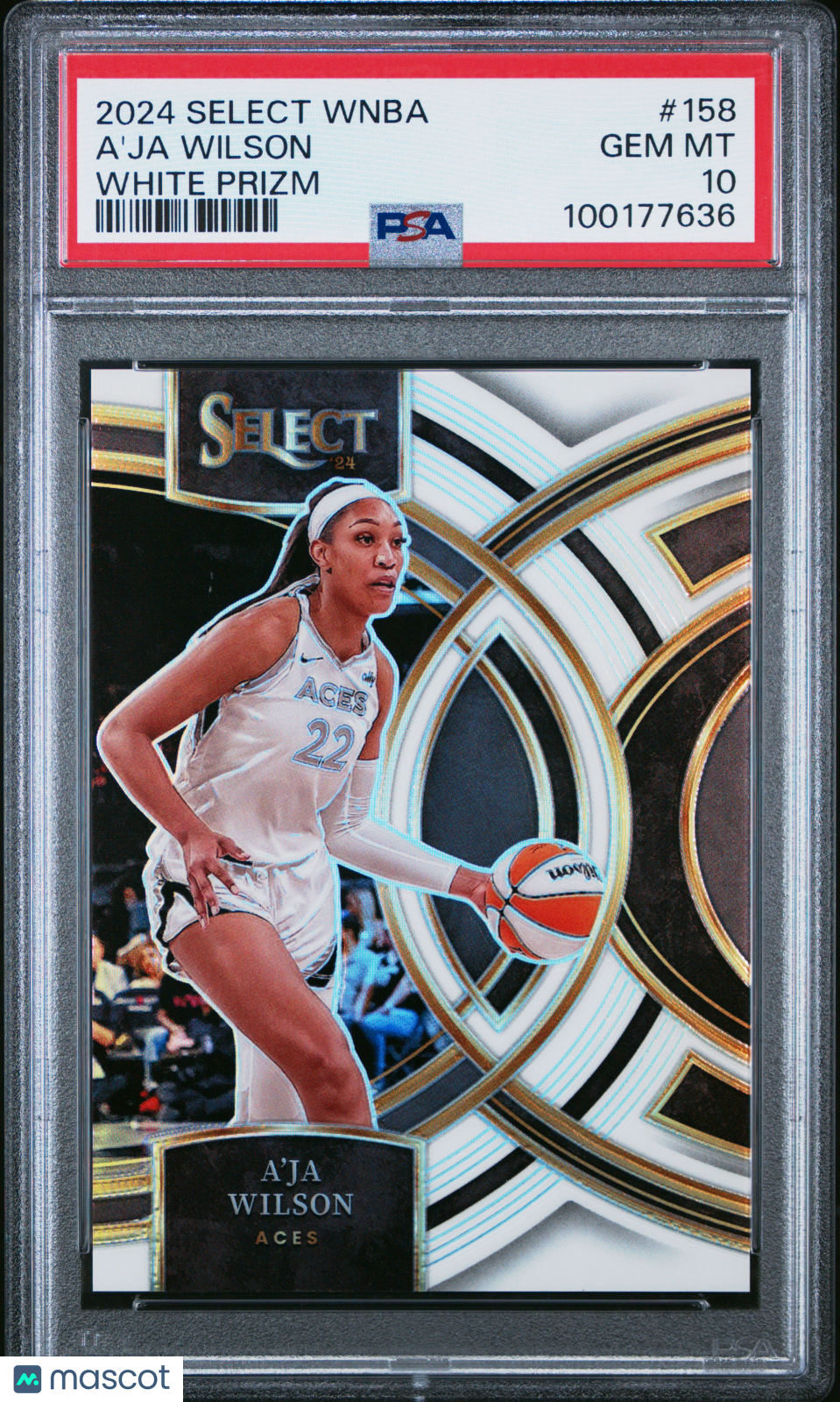 2024 Panini Select WNBA - A'ja Wilson #158 - White Prizm /99 - PSA 10