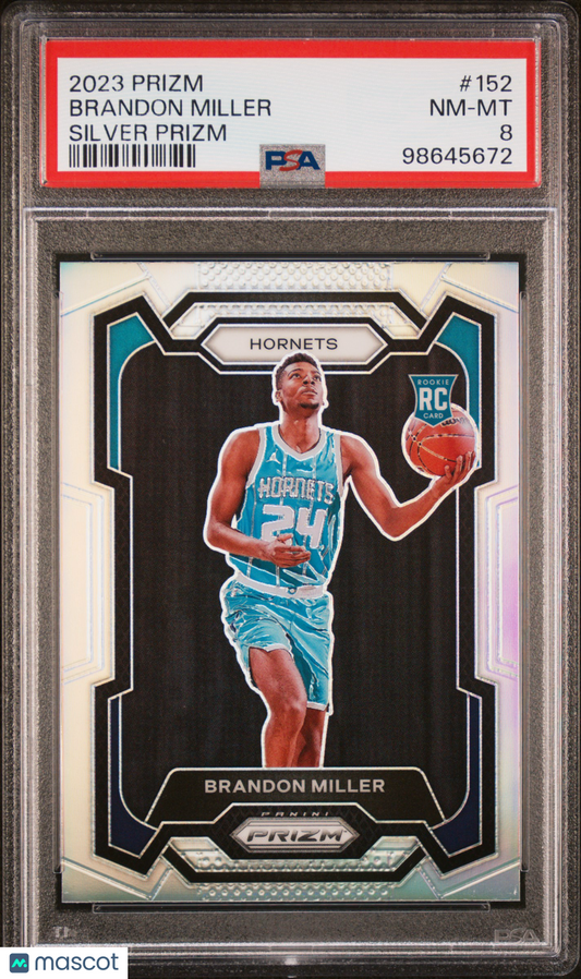2023 Panini Prizm - Brandon Miller #152 - ROOKIE - Silver Prizm - PSA