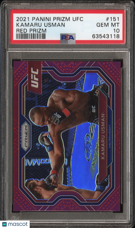 2021 Panini Prizm UFC Kamaru Usman #151 PSA 10 - /275, ## 037/275