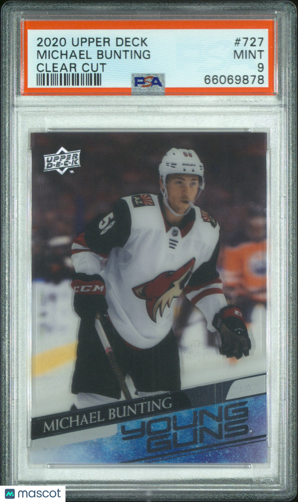 2020 Upper Deck - Michael Bunting #727 - Young Guns - Clear Cut - ROOKIE - PSA