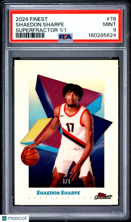 2024 Topps Finest - Shaedon Sharpe - Superfractor 1/1 - PSA - SUPERFRACTOR 1/1