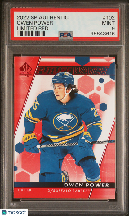 2022 SP Authentic Owen Power #102 Limited Red PSA 9