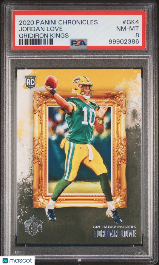 2020 Panini Chronicles Gridiron Kings Jordan Love ROOKIE #GK4 PSA 8