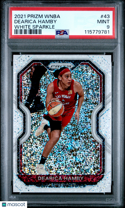 2021 Panini Prizm WNBA - Dearica Hamby #43 - White Sparkle SSP - PSA