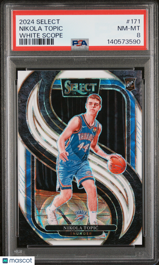 2024 Panini Select - Nikola Topic - ROOKIE - White Scope /35 - PSA - ROOKIE /35