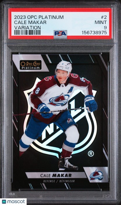 2023 O-Pee-Chee Platinum - Cale Makar #2 - NHL SHIELD - PSA - NHL SHIELD