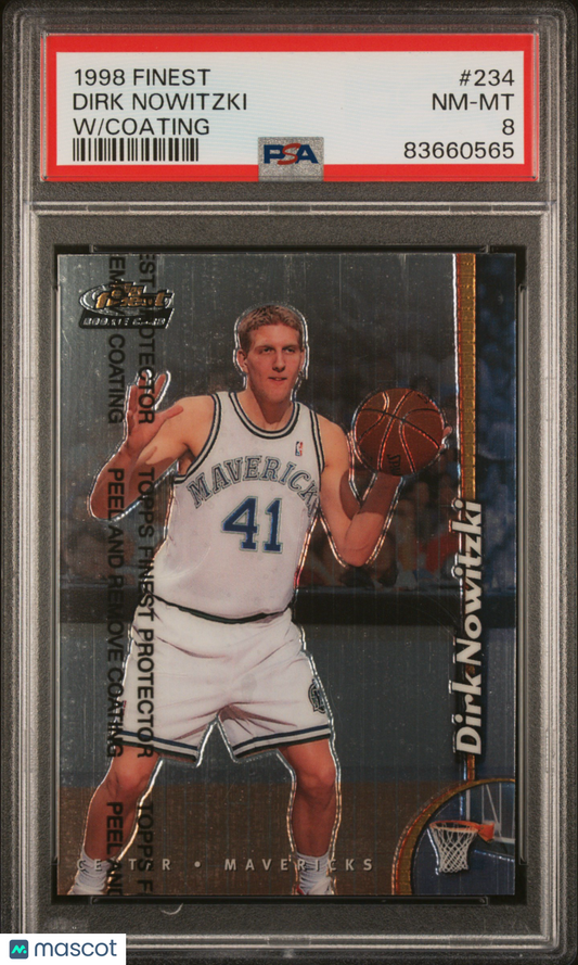 1998 Finest Dirk Nowitzki ROOKIE #234 W Coating PSA 8