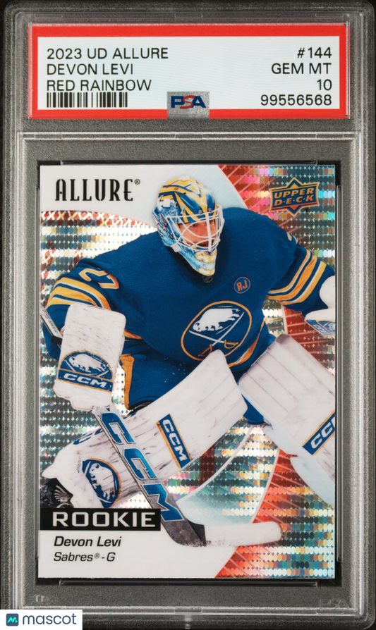 2023 Upper Deck Allure Devon Levi #144 Red Rainbow ROOKIE PSA 10