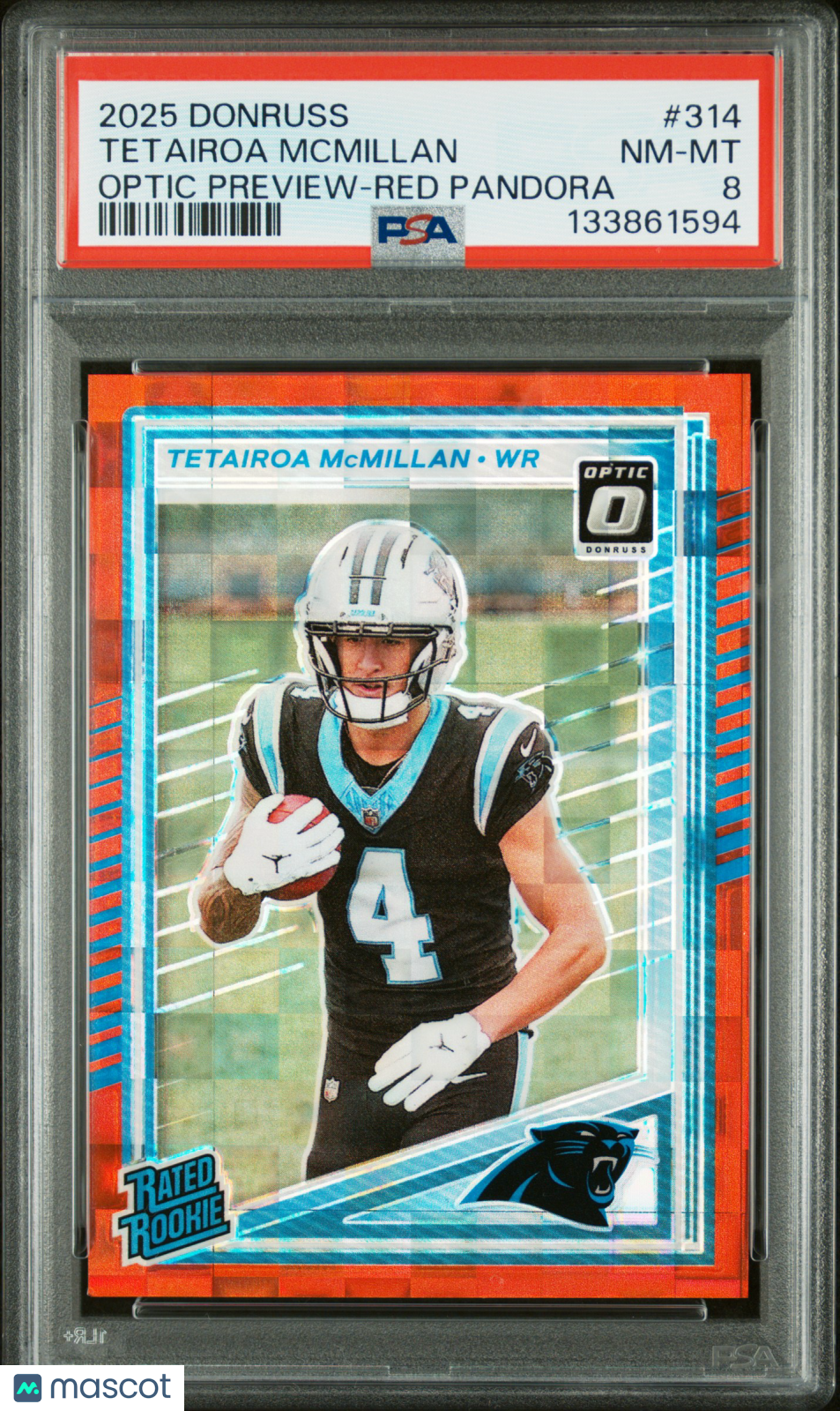 2025 Panini Donruss - Tetairoa Mcmillan #314 - Optic Preview - Red Pandora - PSA
