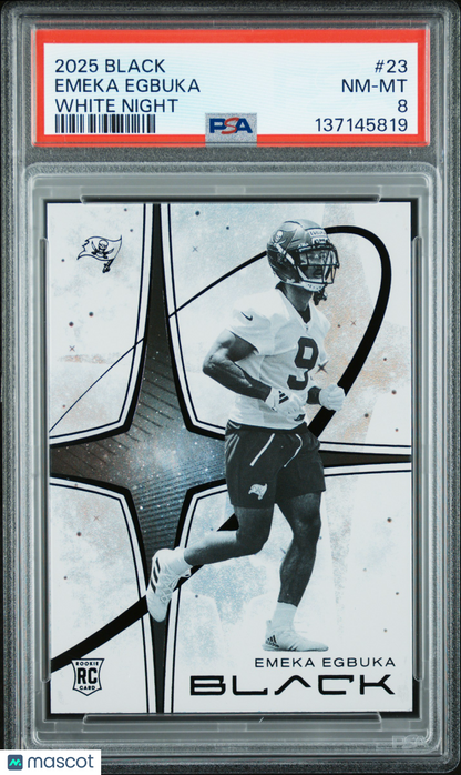 2025 Panini Black - EMEKA EGBUKA #23 - WHITE NIGHT Case Hit - WHITE KNIGHT - PSA