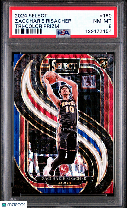 2024 Panini Select Zaccharie Risacher - Tri Color Prizm - ROOKIE - PSA - ROOKIE