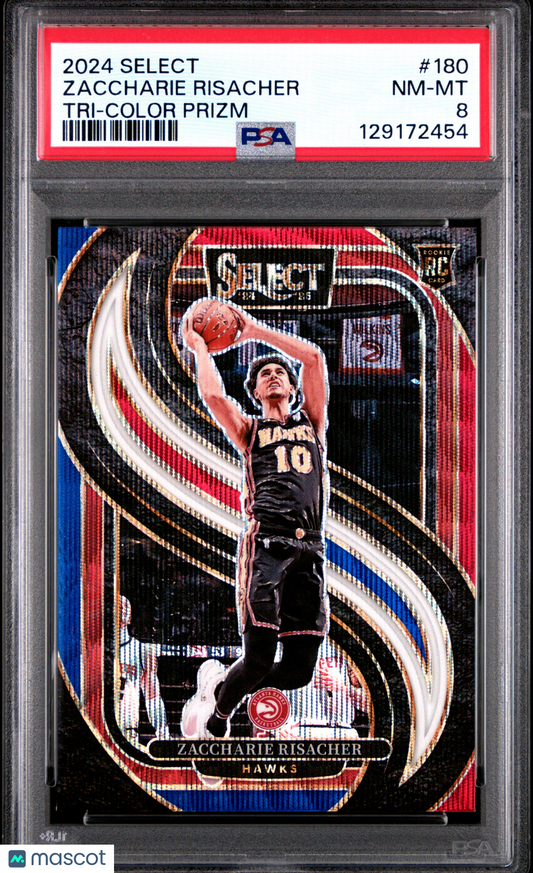2024 Panini Select Zaccharie Risacher - Tri Color Prizm - ROOKIE - PSA - ROOKIE