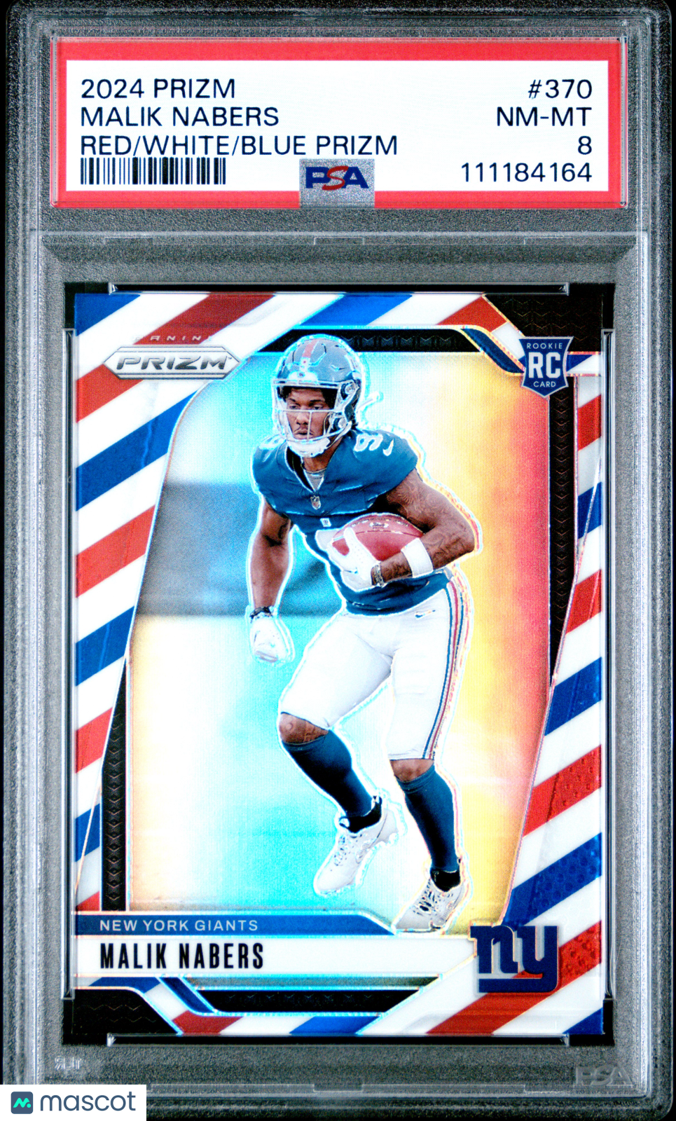 2024 Panini Prizm - Malik Nabers - Red/White/Blue Prizm ROOKIE - PSA - ROOKIE