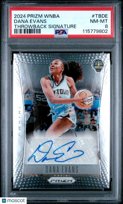 2024 Panini Prizm WNBA - Dana Evans #TBDE - Throwback Sigs AUTO - PSA - AUTO