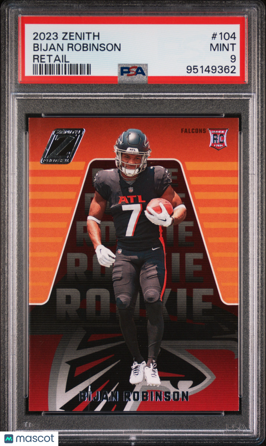 2023 Panini Zenith ROOKIE Bijan Robinson ROOKIE #104 Retail PSA 9