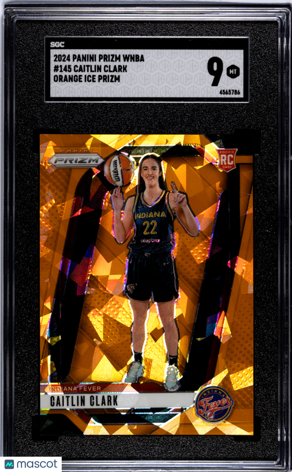 2024 Panini Prizm Wnba Caitlin Clark #145 Orange Ice SGC 9