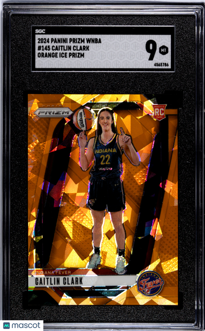 2024 Panini Prizm Wnba Caitlin Clark #145 Orange Ice SGC 9