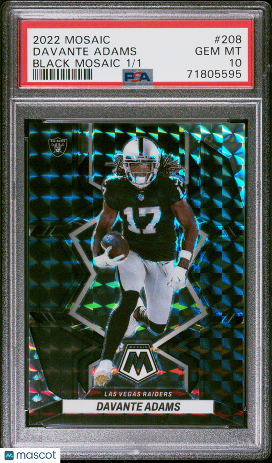 2022 Panini Mosaic - Davante Adams #208 - BLACK 1/1 - PSA 10