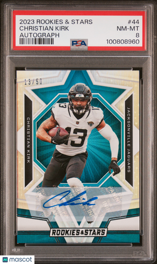 2023 Panini Rookies & Stars Christian Kirk /50 #44 Autograph PSA 8 - /50