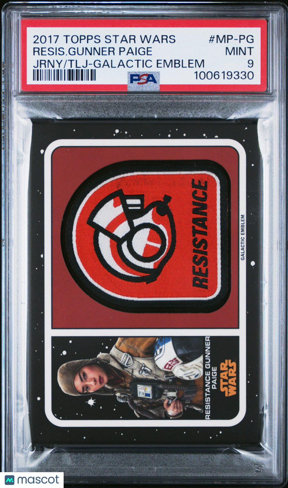 2017 Star Wars - Resistance Gunner Paige - The Last Jedi - Medallion Relic - PSA