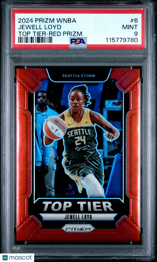 2024 Panini Prizm WNBA - Top Tier /99 - Jewell Loyd #6 - Red /99 - PSA 9 - /99