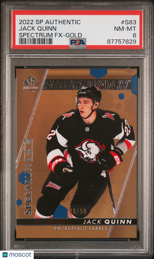2022 SP Authentic - Jack Quinn #S83 - Spectrum FX Bounty - GOLD /50 - PSA - /50