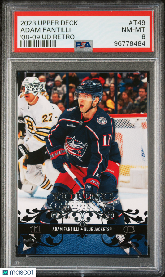 2023 Upper Deck 2008-09 Young Guns Retro Adam Fantilli #T49 '08 UD PSA 8
