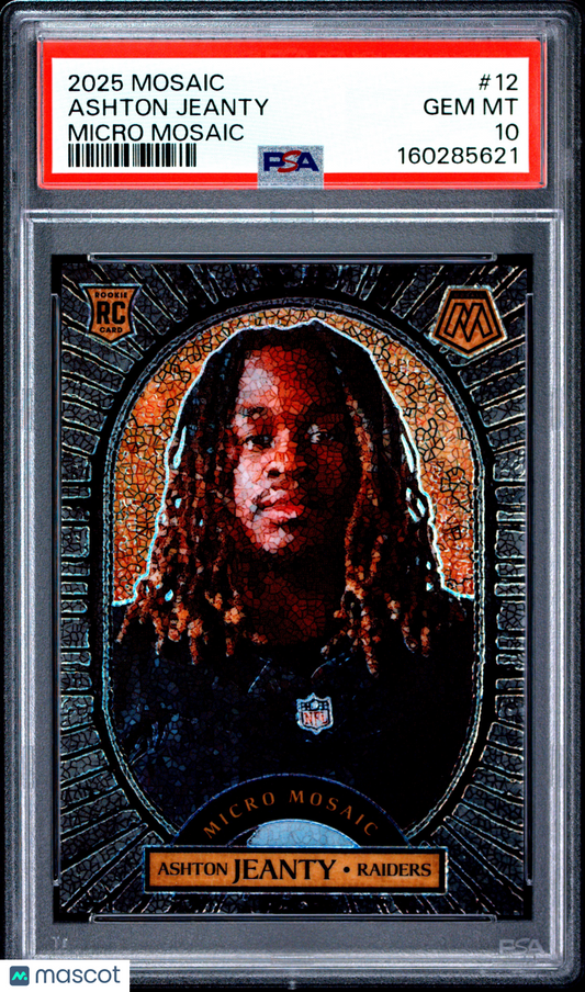 2025 Mosaic - Ashton Jeanty #12 - Case Hit SSP - Micro Mosaic - ROOKIE - PSA 10