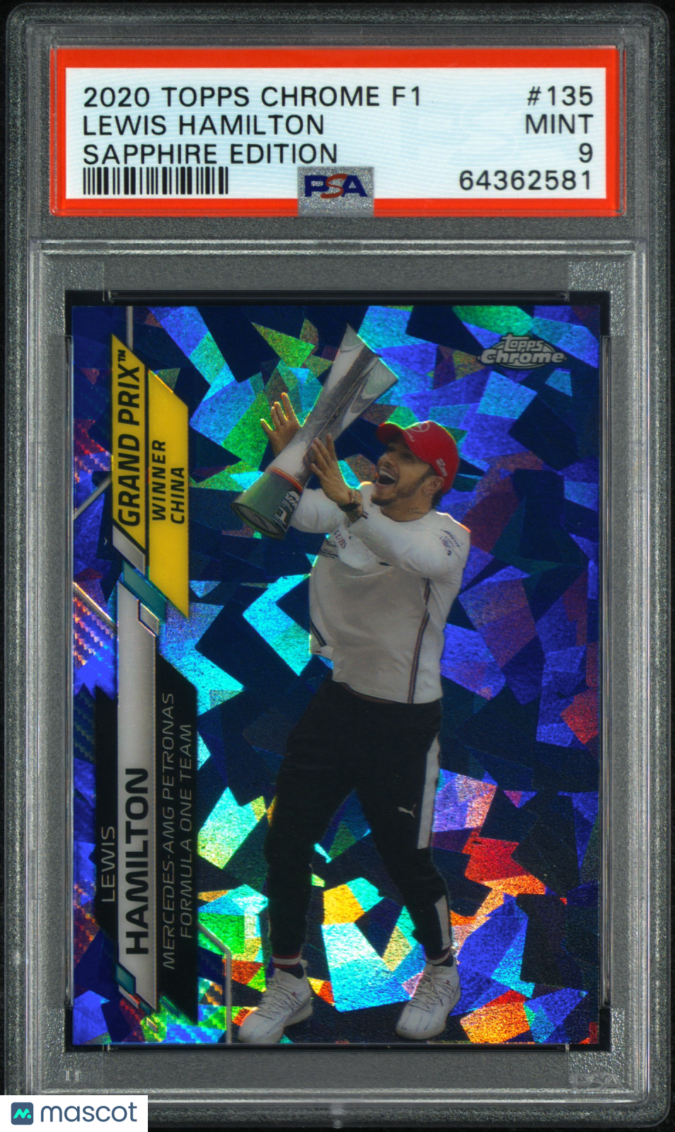 2020 Topps Chrome Formula 1 Sapphire Edition - Lewis Hamilton #135 - PSA 9