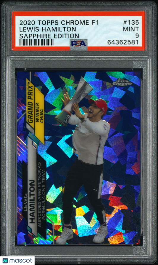 2020 Topps Chrome Formula 1 Sapphire Edition - Lewis Hamilton #135 - PSA 9