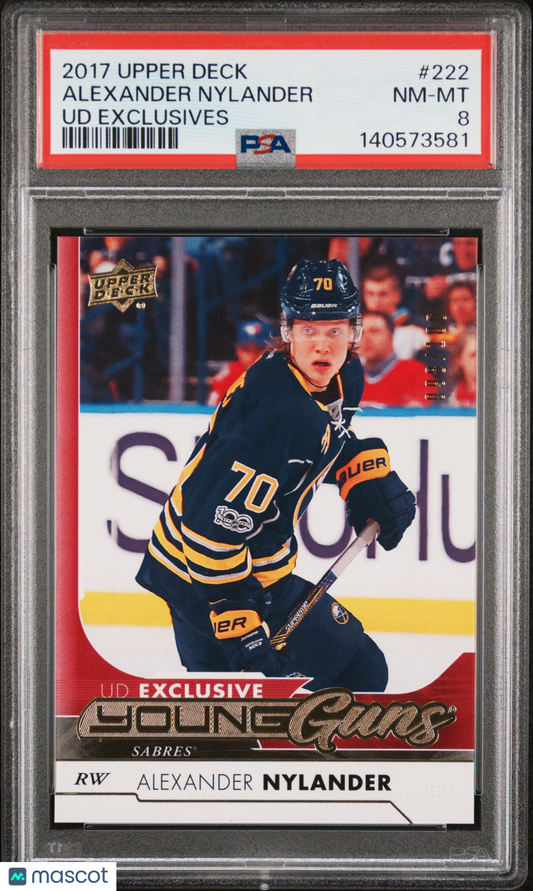 2017 Upper Deck- Alexander Nylander #222 - UD Exclusives /100 YG - PSA - /100 YG