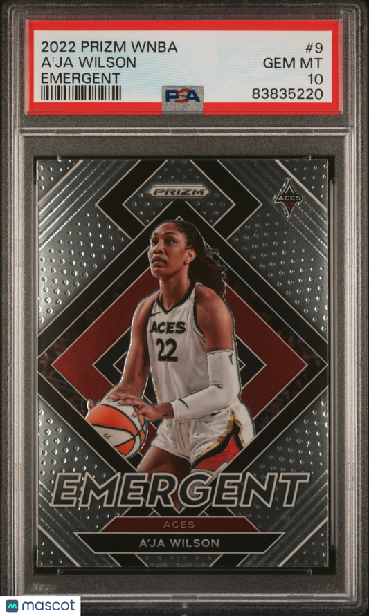 2022 Panini Prizm WNBA - A'ja Wilson #9 - Emergent Insert - PSA 10