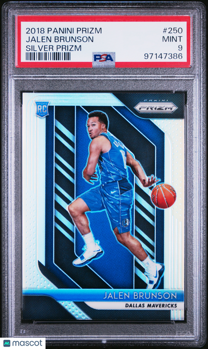 2018 Panini Prizm - Jalen Brunson #250 - ROOKIE - Silver Prizm ROOKIE - PSA 9