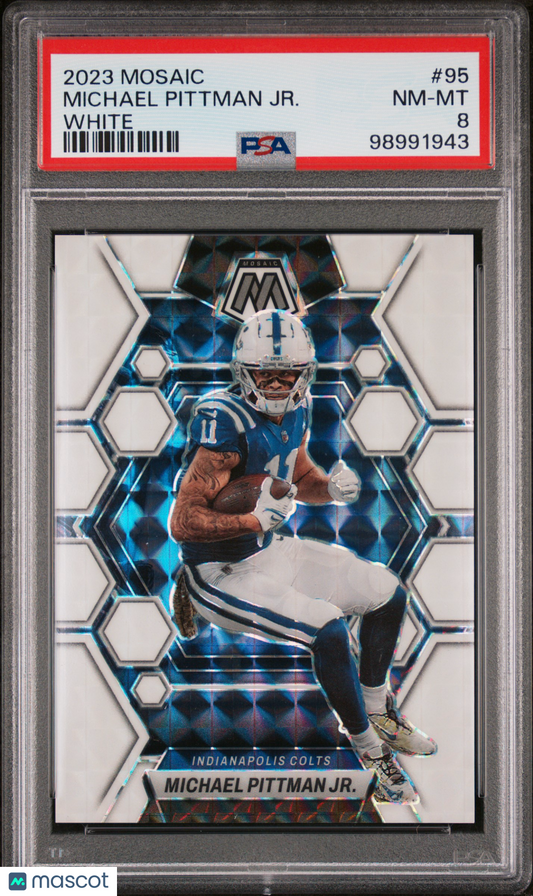2023 Panini Mosaic Michael Pittman JR. #95 White /25 PSA 8 - /25, ## 14/25