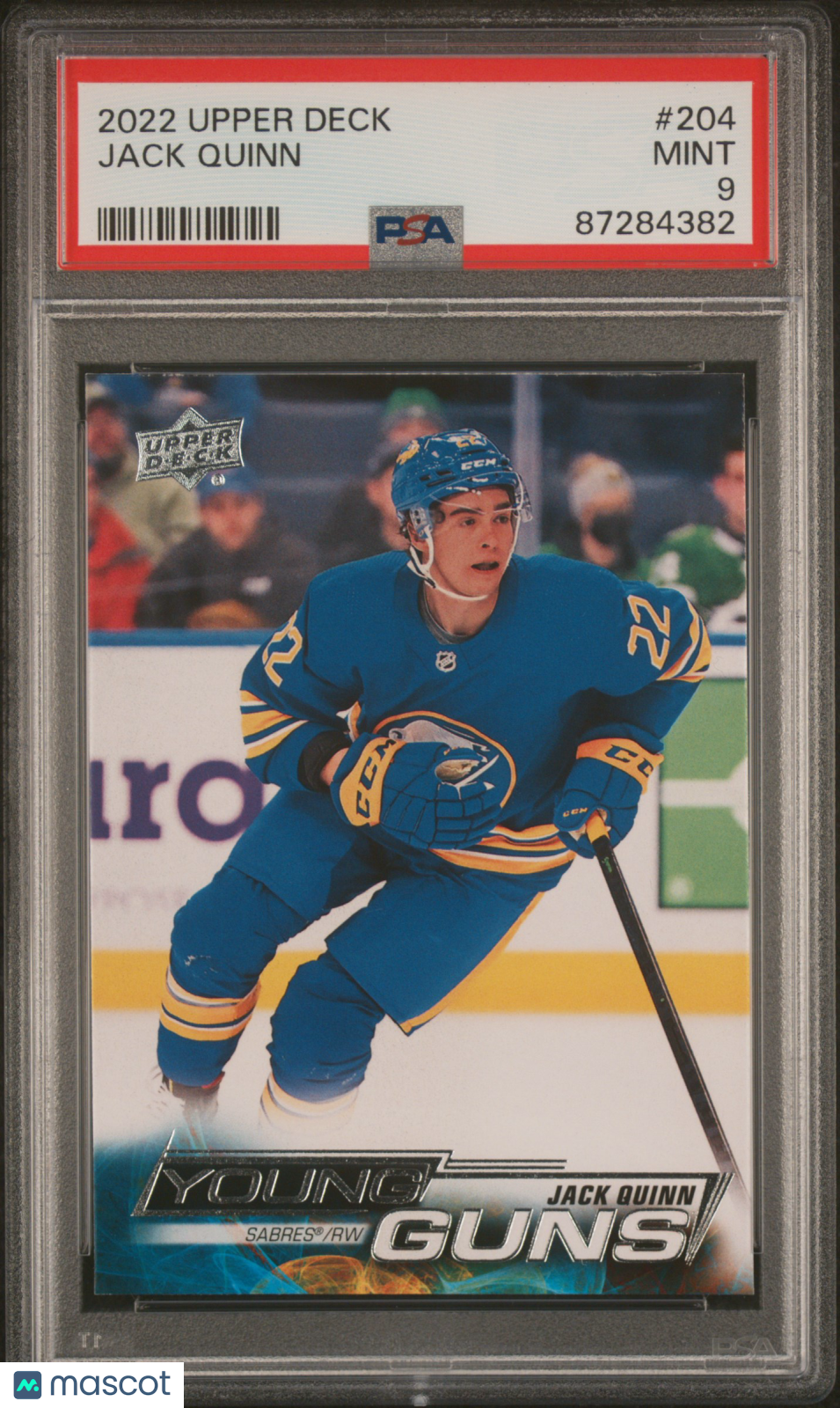 2022 Upper Deck Young Guns Jack Quinn ROOKIE #204 PSA 9
