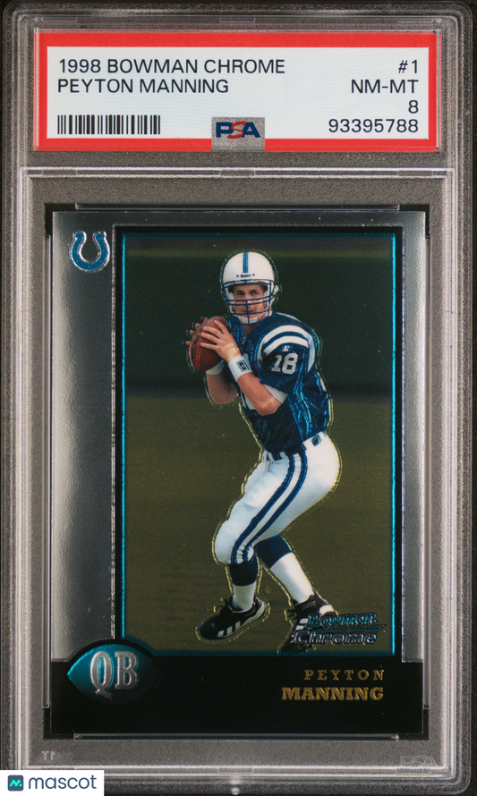 1998 Bowman Chrome Peyton Manning ROOKIE #1 PSA 8