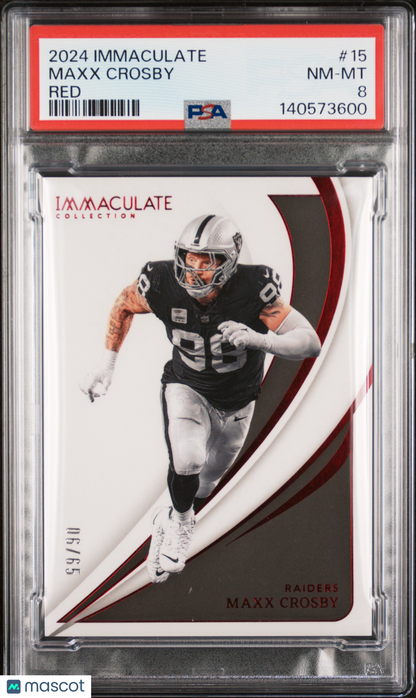 2024 Immaculate - Maxx Crosby #15 - Red /65 - PSA - RED /65