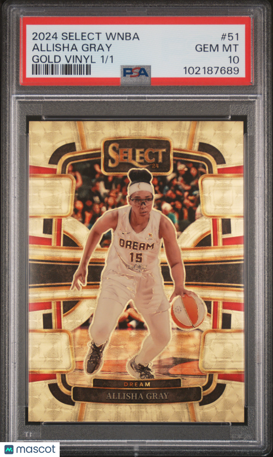 2024 Panini Select WNBA - Allisha Gray #51 - GOLD VINYL 1/1 - PSA 10