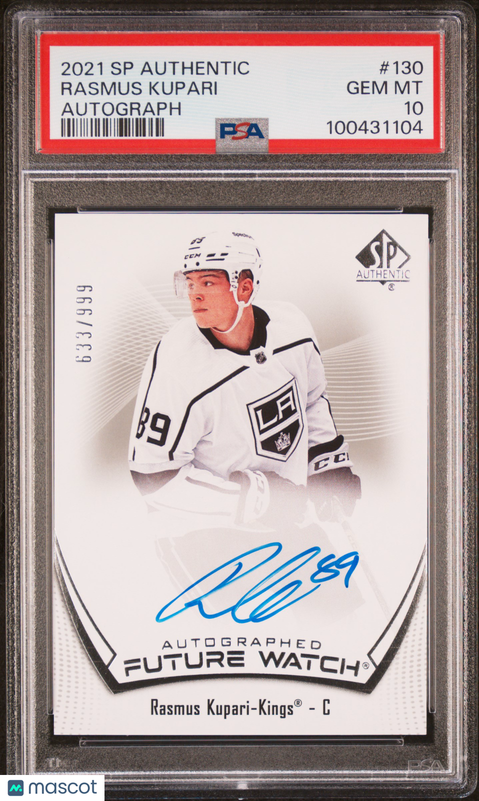 2021 SP Authentic - Rasmus Kupari - FUTURE WATCH AUTO /999 - PSA 10