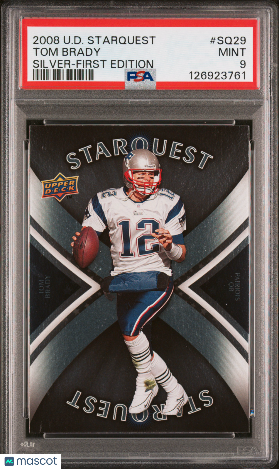 2008 Upper Deck Football - Tom Brady - Starquest - Silver First Edition - PSA