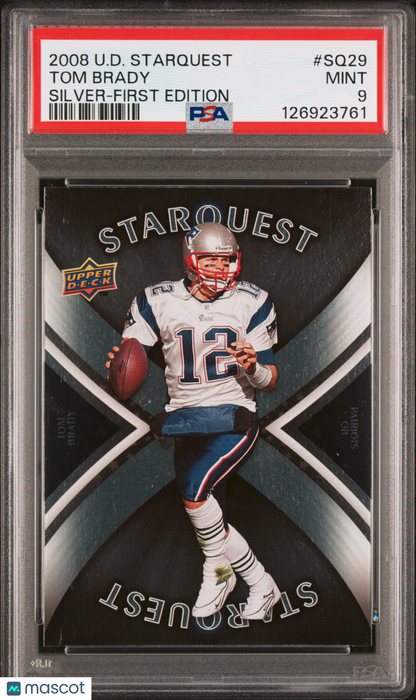 2008 Upper Deck Football - Tom Brady - Starquest - Silver First Edition - PSA
