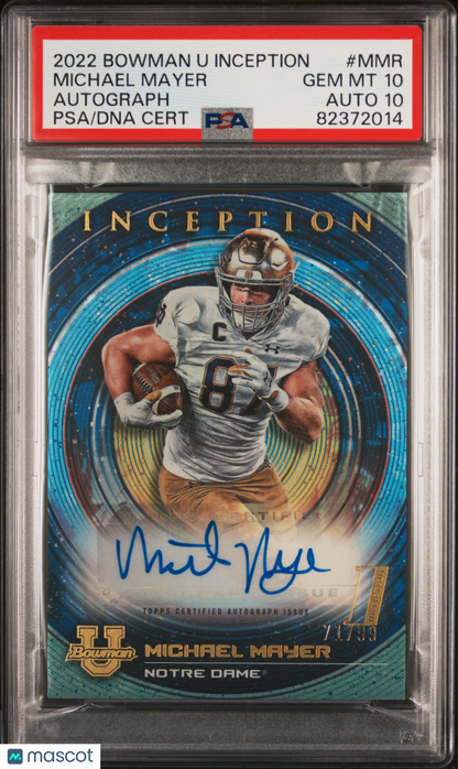 2022 Bowman University Inception - Michael Mayer - ROOKIE Auto /99 - PSA 10 10